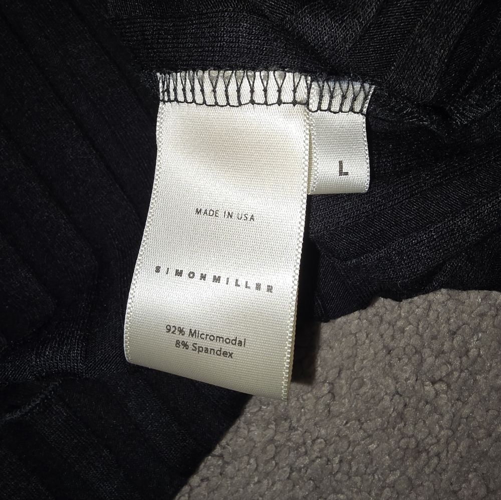Simon Miller Black Ribbed Long Sleeve  Dress Large - Picture 9 of 9